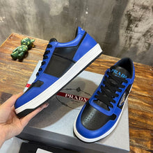 PRADA DOWNTOWN LEATHER SNEAKERS BLUE - P041