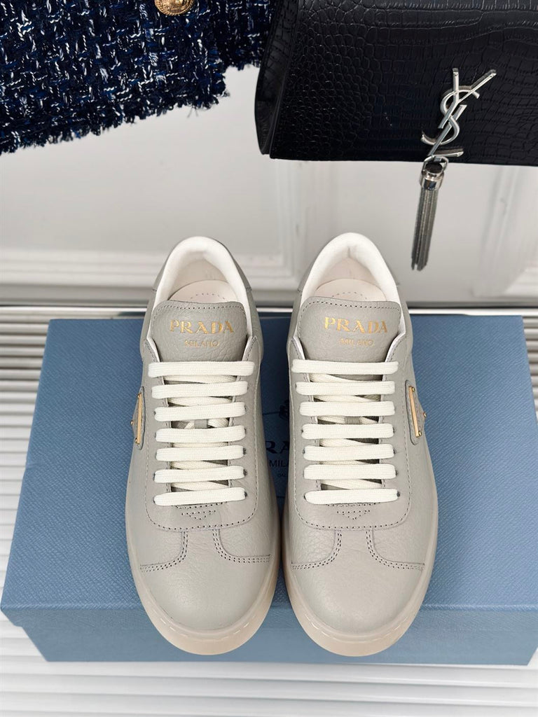 PRADA LEATHER SNEAKERS PUMICE STONE - P048