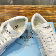 PRADA LEATHER SNEAKERS WITH CRYSTALS - P063