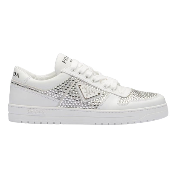 PRADA LEATHER SNEAKERS WITH CRYSTALS - P063