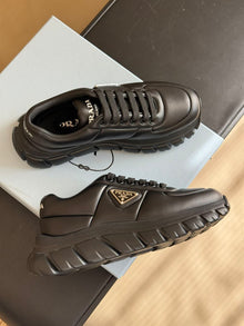 PRADA PADDED NAPPA LEATHER SNEAKERS BLACK - P053