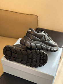 PRADA PADDED NAPPA LEATHER SNEAKERS BLACK - P053