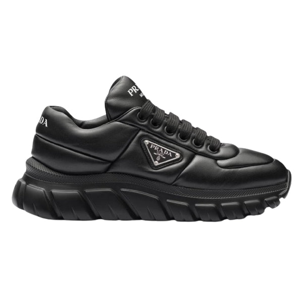 PRADA PADDED NAPPA LEATHER SNEAKERS BLACK - P053