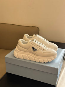 PRADA PADDED NAPPA LEATHER SNEAKERS WHITE - P054