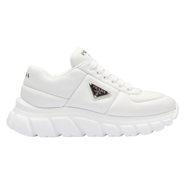 PRADA PADDED NAPPA LEATHER SNEAKERS WHITE - P054