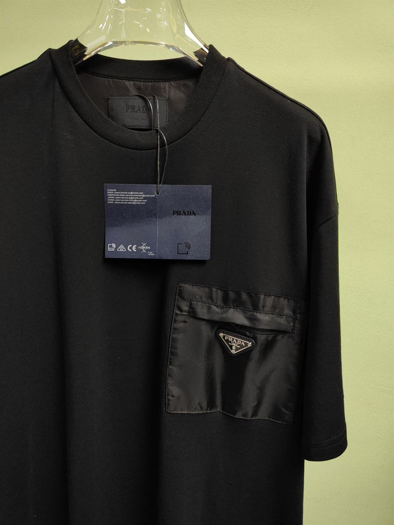 PRADA RE-NYLON AND JERSEY T-SHIRT - A003