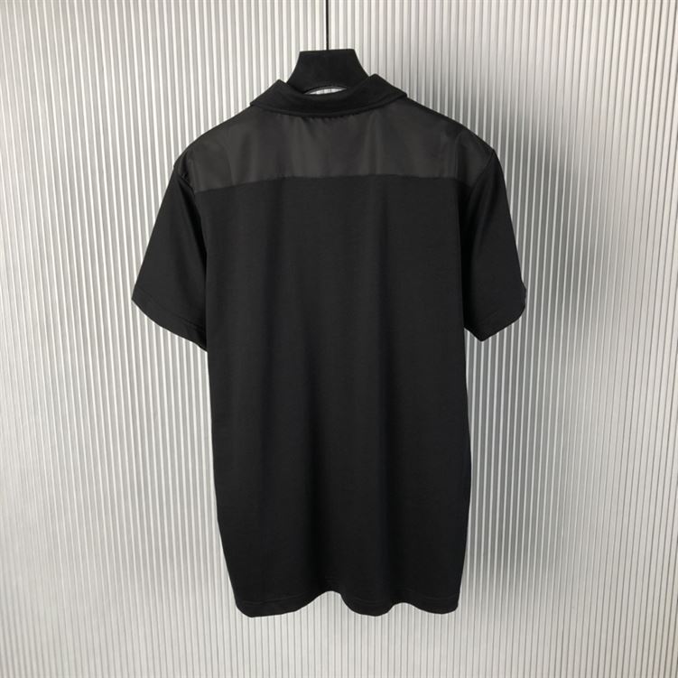 PRADA STRETCH COTTON POLO SHIRT WITH RE-NYLON DETAILS - A001