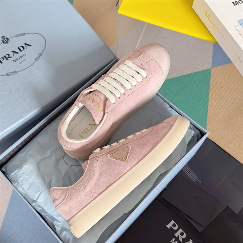 PRADA SUEDE SNEAKERS ALABASTER PINK - P052