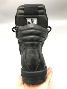 RICK OWENS BLACK GEOBASKET SNEAKERS - DY014