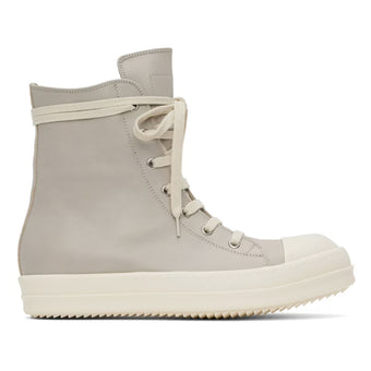 RICK OWENS OFF-WHITE WASHED CALF SNEAKERS - DY010