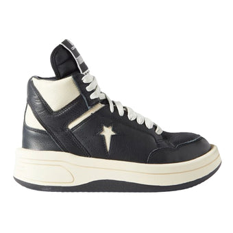 RICK OWENS X CONVERSE TURBOWPN LEATHER HIGH-TOP SNEAKERS - DY013