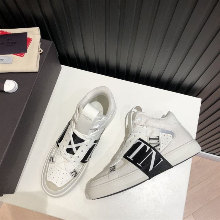 VALENTINO MID-TOP CALFSKIN VL7N SNEAKER WITH BANDS - TM035