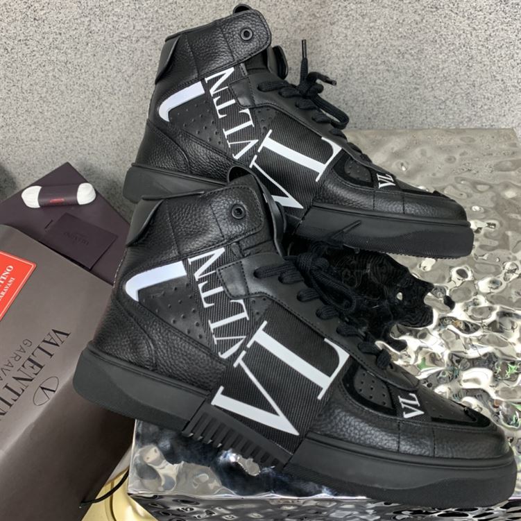 VALENTINO MID-TOP CALFSKIN VL7N SNEAKER WITH BANDS - TM036