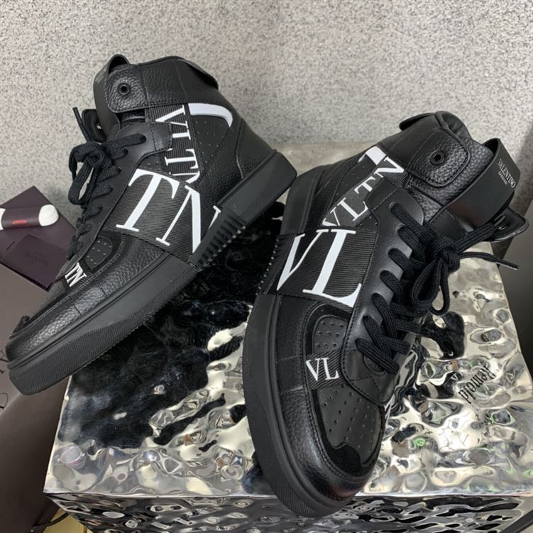 VALENTINO MID-TOP CALFSKIN VL7N SNEAKER WITH BANDS - TM036