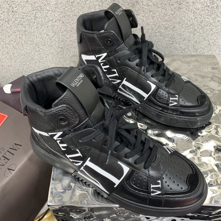 VALENTINO MID-TOP CALFSKIN VL7N SNEAKER WITH BANDS - TM036