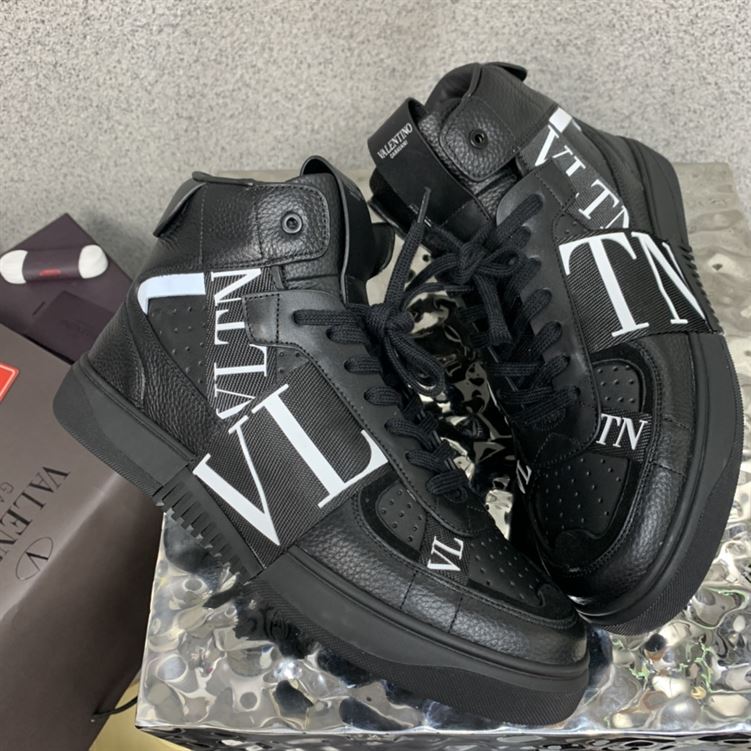 VALENTINO MID-TOP CALFSKIN VL7N SNEAKER WITH BANDS - TM036