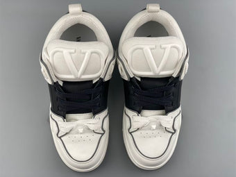 VALENTINO OPEN SKATE CALFSKIN AND FABRIC SNEAKER - TM038