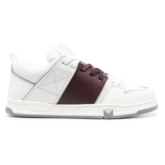 VALENTINO OPEN SKATE CALFSKIN AND FABRIC SNEAKER - TM039