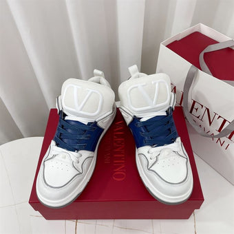 VALENTINO OPEN SKATE CALFSKIN AND FABRIC SNEAKER - TM050