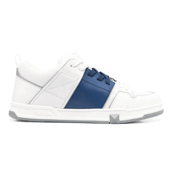 VALENTINO OPEN SKATE CALFSKIN AND FABRIC SNEAKER - TM050