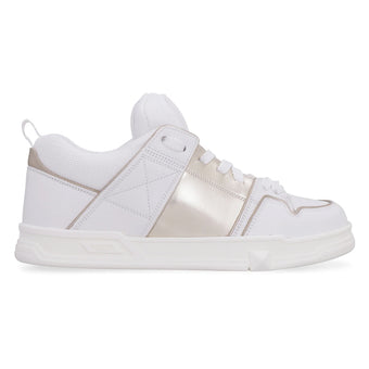 VALENTINO OPEN SKATE CALFSKIN AND FABRIC SNEAKER - TM051