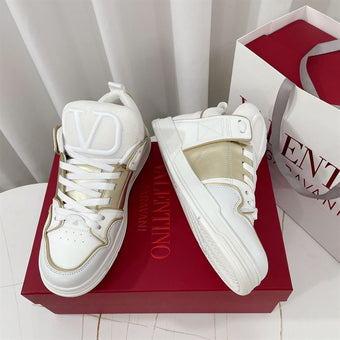 VALENTINO OPEN SKATE CALFSKIN AND FABRIC SNEAKER - TM051