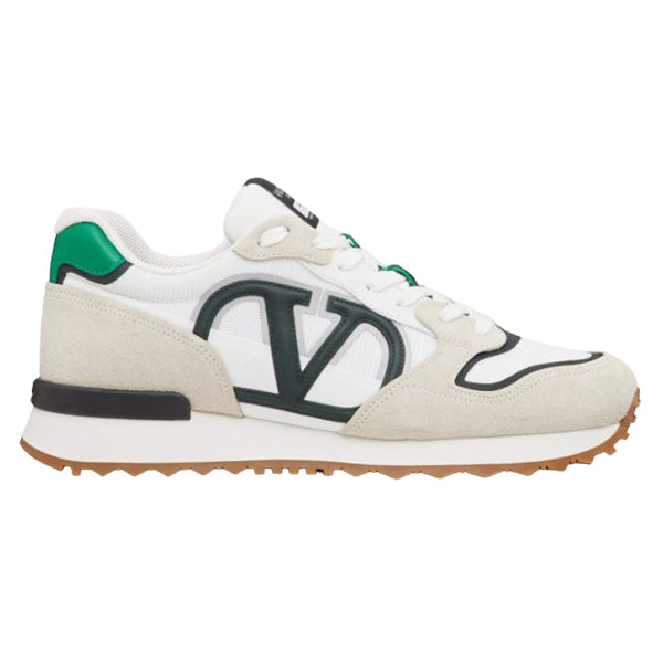 VALENTINO VLOGO PACE LOW-TOP SNEAKER IN SPLIT LEATHER FABRIC AND CALF LEATHER - TM025