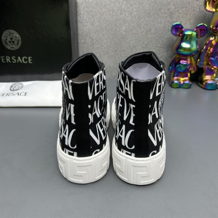 VERSACE LOGO-PRINT HIGH-TOP SNEAKERS - UH011