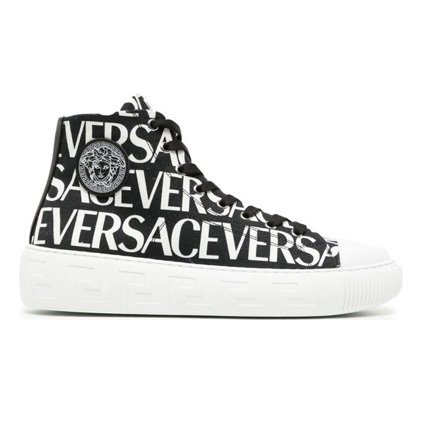 VERSACE LOGO-PRINT HIGH-TOP SNEAKERS - UH011