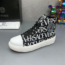 VERSACE LOGO-PRINT HIGH-TOP SNEAKERS - UH011