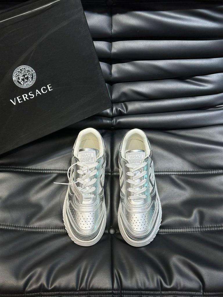 VERSACE METALLIC GRECA ODISSEA SNEAKERS SILVER - UH005