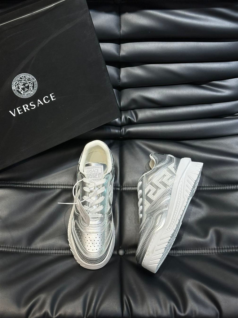 VERSACE METALLIC GRECA ODISSEA SNEAKERS SILVER - UH005