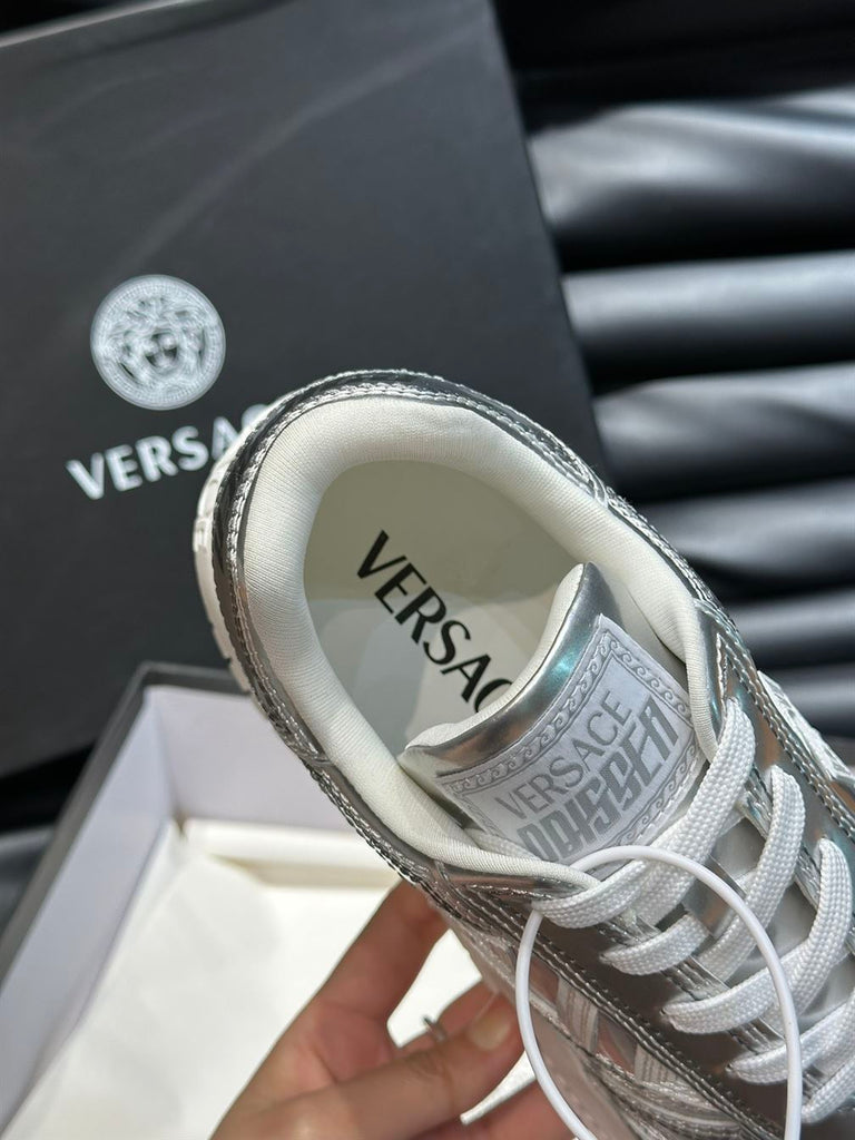 VERSACE METALLIC GRECA ODISSEA SNEAKERS SILVER - UH005