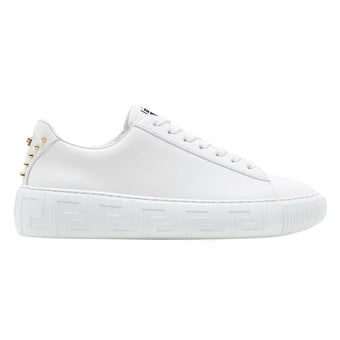 VERSACE STUDDED LOW WHITE SNEAKERS - UH036