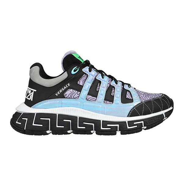 VERSACE TRIGRECA SNEAKERS BLACK BLUE PURPLE - UH020