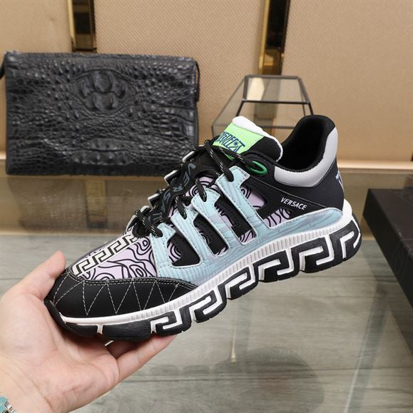 VERSACE TRIGRECA SNEAKERS BLACK BLUE PURPLE - UH020