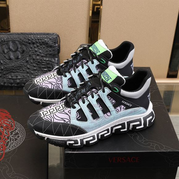 VERSACE TRIGRECA SNEAKERS BLACK BLUE PURPLE - UH020