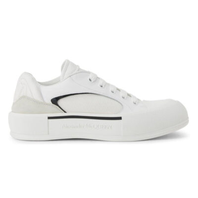 ALEXANDER MCQUEEN SKATE DECK PLIMSOLL IN WHITE - M040