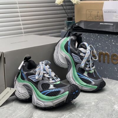 BALENCIAGA 10XL SNEAKER IN BLACK/GREY/BLUE/GREEN - B010