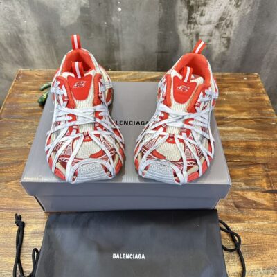 BALENCIAGA 3XL EXTREME LACE SNEAKER IN ORANGE/BEIGE - B054