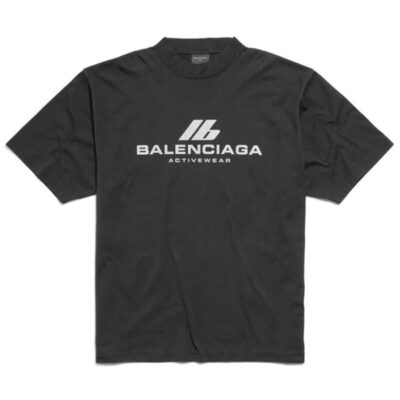 BALENCIAGA ACTIVEWEAR T-SHIRT MEDIUM FIT IN BLACK - Y013