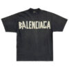 BALENCIAGA NEW TAPE TYPE T-SHIRT MEDIUM FIT IN BLACK FADED - Y008