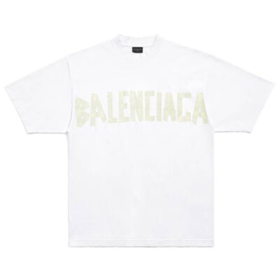 BALENCIAGA NEW TAPE TYPE T-SHIRT MEDIUM FIT IN WHITE - Y009