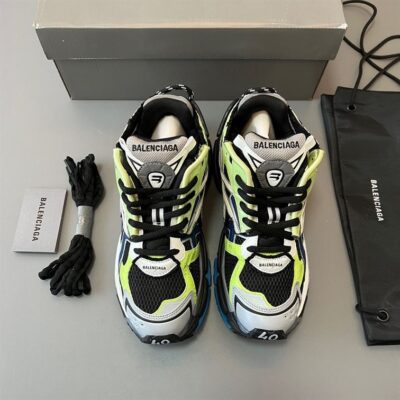 BALENCIAGA RUNNER SNEAKER GREEN BLUE BLACK GREY - B066