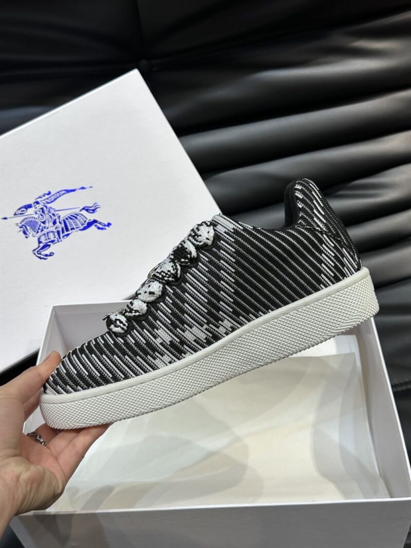 BURBERRY CHECK KNIT BOX SNEAKERS BLACK - R001