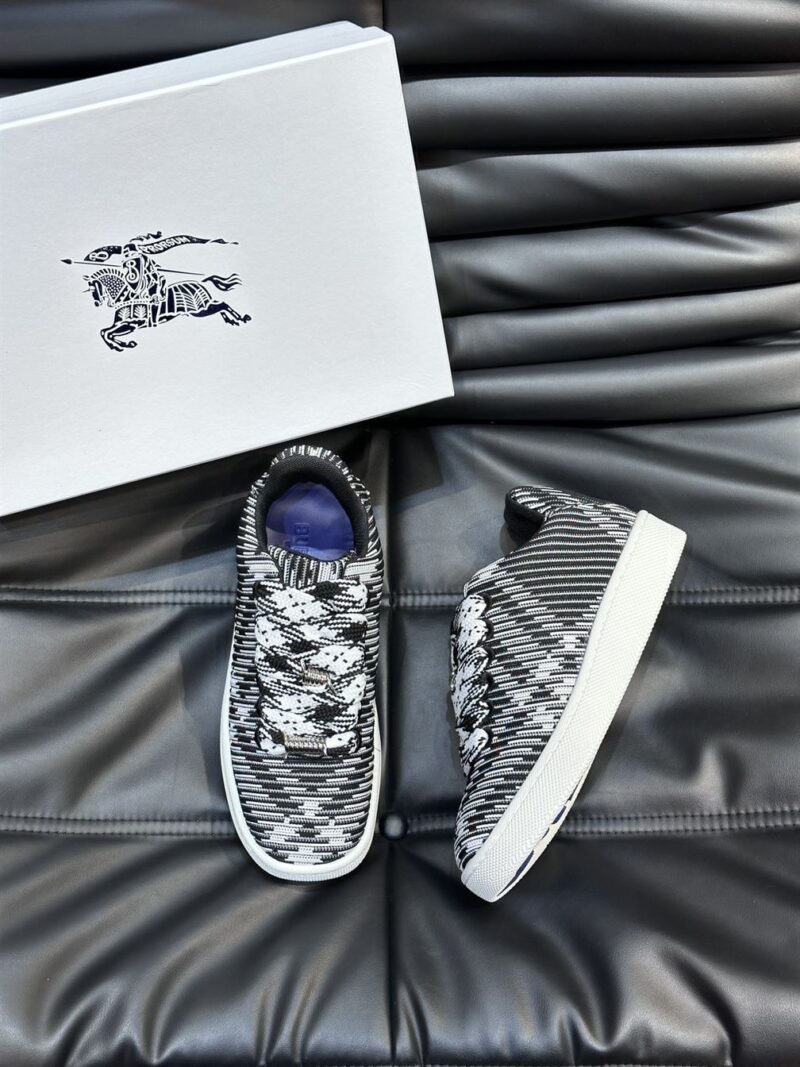 BURBERRY CHECK KNIT BOX SNEAKERS BLACK - R001