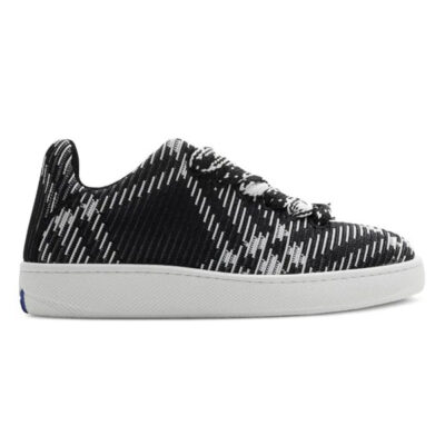 BURBERRY CHECK KNIT BOX SNEAKERS BLACK - R001