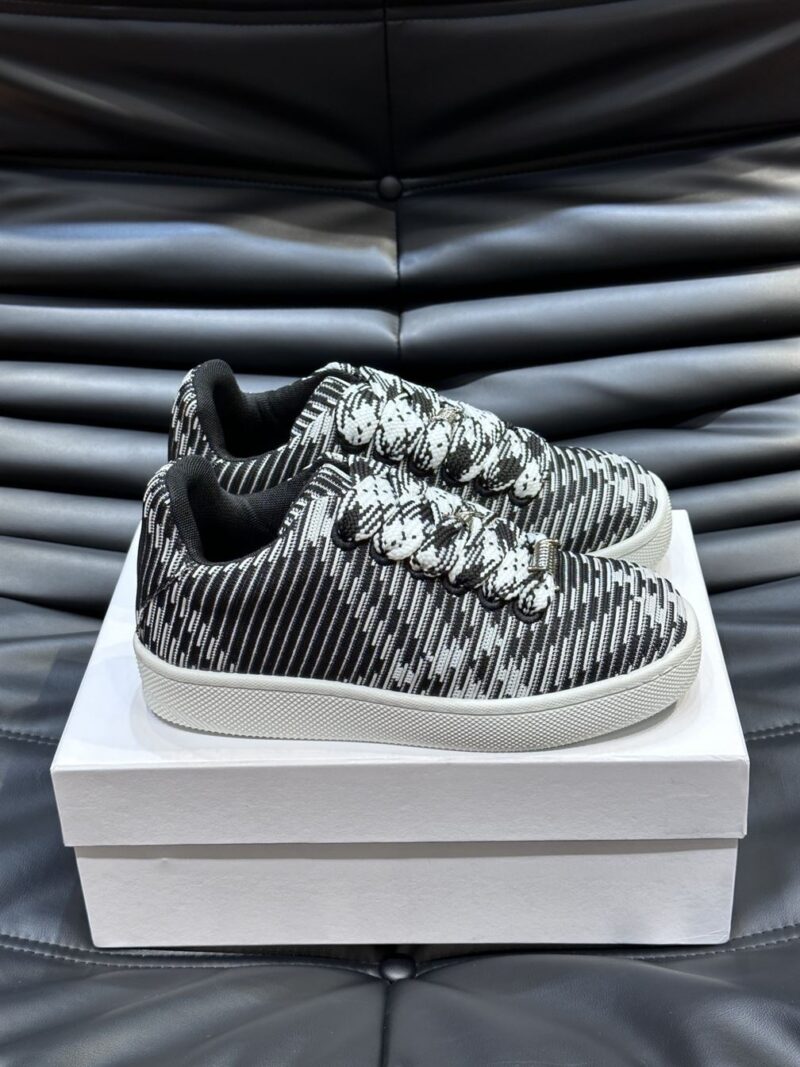 BURBERRY CHECK KNIT BOX SNEAKERS BLACK - R001