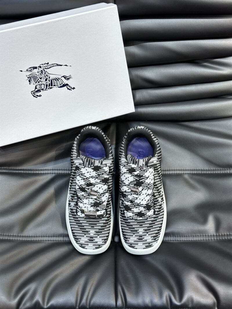 BURBERRY CHECK KNIT BOX SNEAKERS BLACK - R001