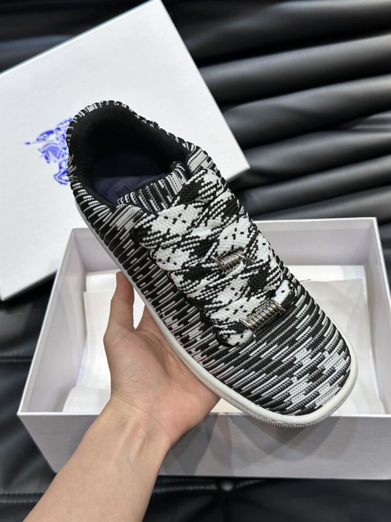 BURBERRY CHECK KNIT BOX SNEAKERS BLACK - R001